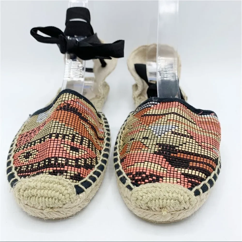 Soludos Colorful Low Heel Lace Up Espadrilles Sz 7I‎